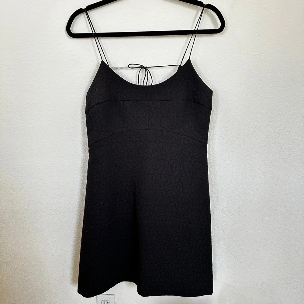 Opening Ceremony Black Quilted Print Dress with Delicate Ties in Size 8 LBD